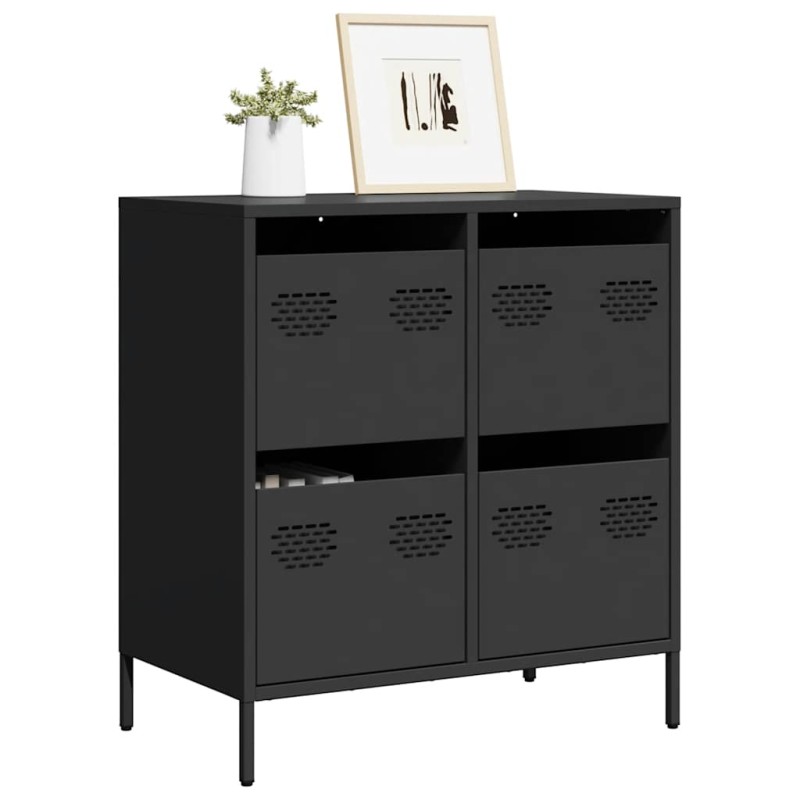 vidaXL Ντουλάπι Μαύρο 68x39x73,5 εκ. από Χάλυβα Ψυχρής Έλασης