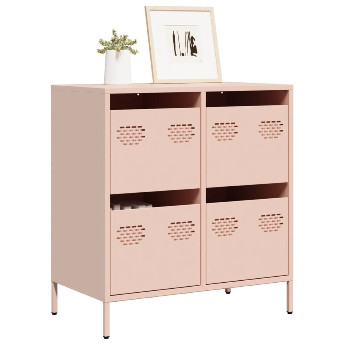vidaXL Ντουλάπι Ροζ 68x39x73,5 εκ. από Χάλυβα Ψυχρής Έλασης