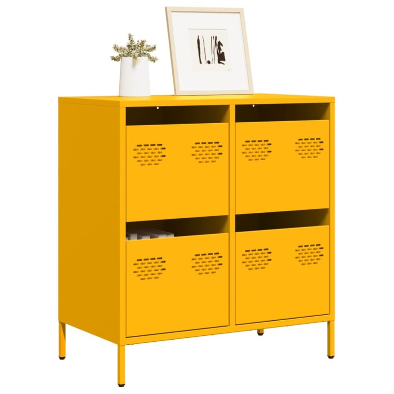 vidaXL Ντουλάπι Μουσταρδί 68x39x73,5 εκ. από Χάλυβα Ψυχρής Έλασης