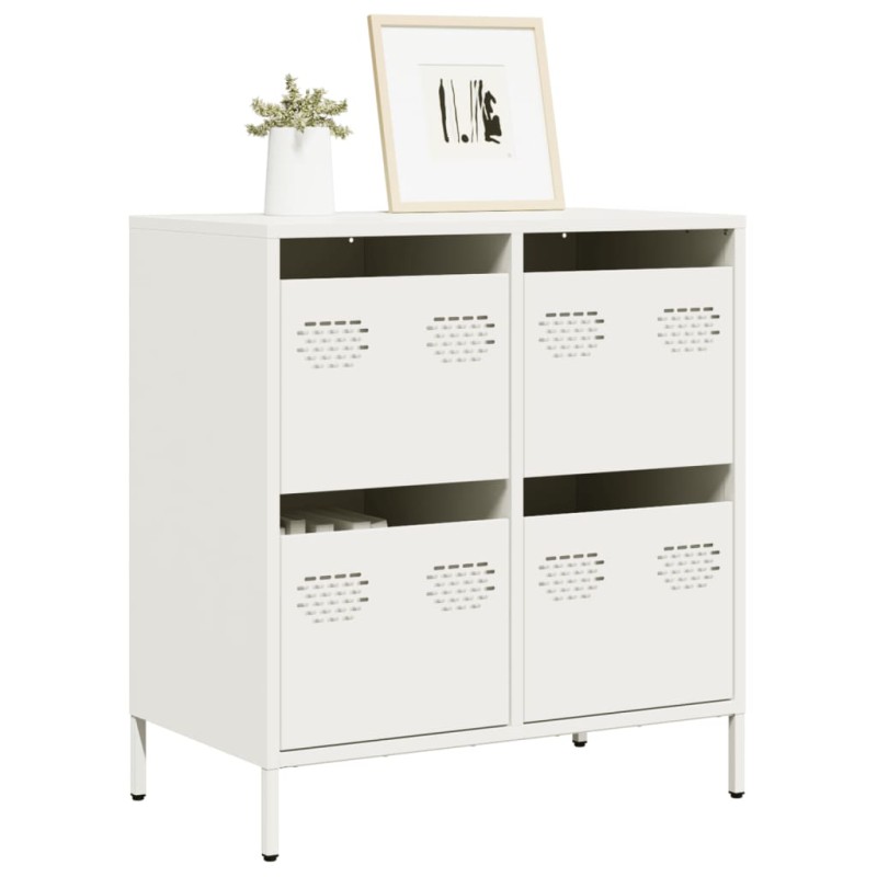 vidaXL Ντουλάπι Λευκό 68x39x73,5 εκ. από Χάλυβα Ψυχρής Έλασης