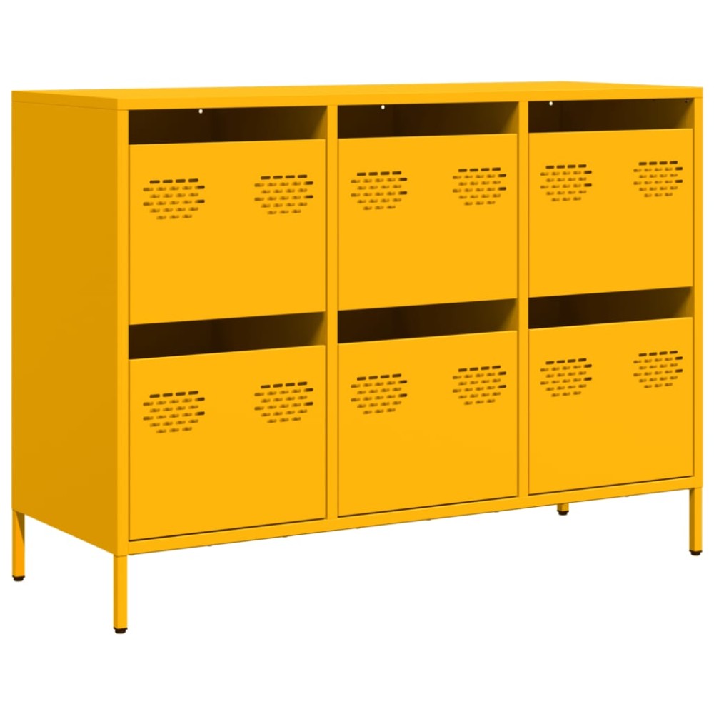 vidaXL Ντουλάπι Μουσταρδί 101,5x39x73,5 εκ. από Χάλυβα Ψυχρής Έλασης