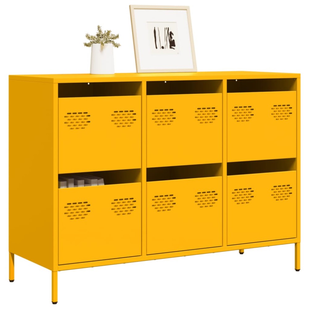 vidaXL Ντουλάπι Μουσταρδί 101,5x39x73,5 εκ. από Χάλυβα Ψυχρής Έλασης