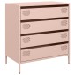 vidaXL Ντουλάπι Ροζ 68x39x73,5 εκ. από Χάλυβα Ψυχρής Έλασης