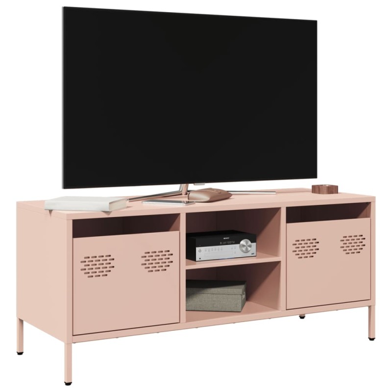 vidaXL Έπιπλο Τηλεόρασης Ροζ 101,5x39x43,5 εκ. Ατσάλι Ψυχρής Έλασης