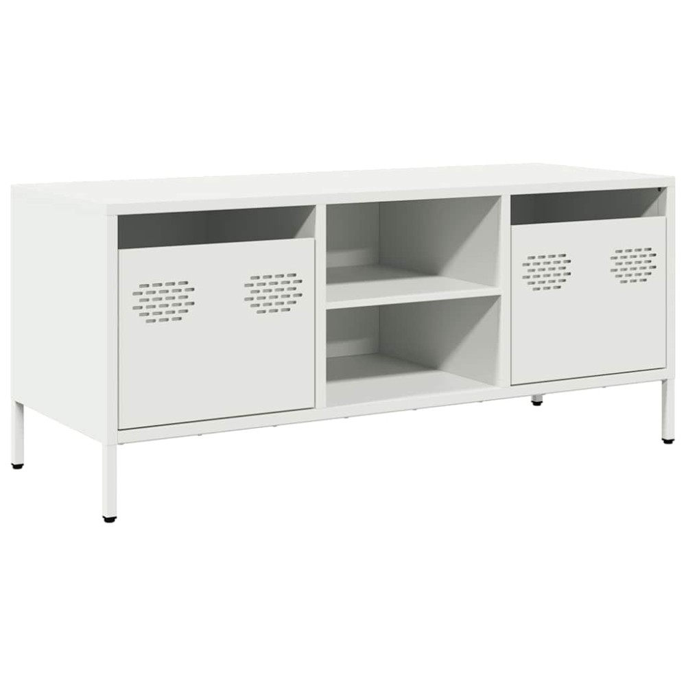 vidaXL Έπιπλο Τηλεόρασης Λευκό 101,5x39x43,5 εκ. Ατσάλι Ψυχρής Έλασης