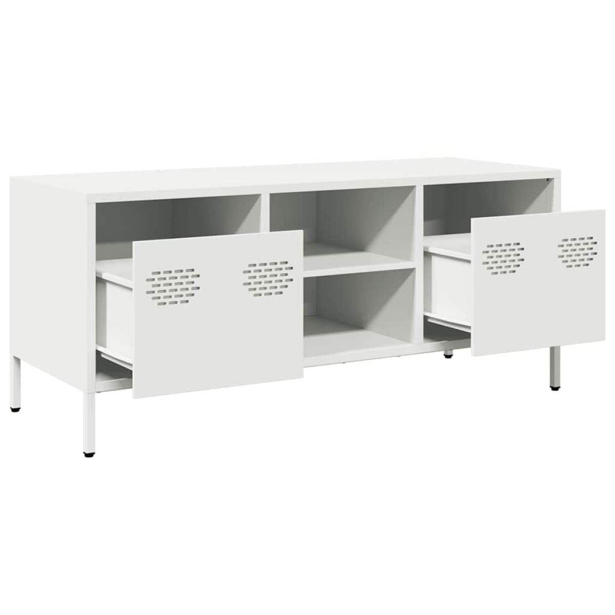 vidaXL Έπιπλο Τηλεόρασης Λευκό 101,5x39x43,5 εκ. Ατσάλι Ψυχρής Έλασης