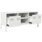 vidaXL Έπιπλο Τηλεόρασης Λευκό 101,5x39x43,5 εκ. Ατσάλι Ψυχρής Έλασης