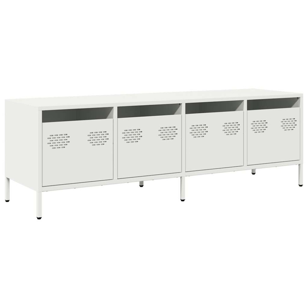vidaXL Έπιπλο Τηλεόρασης Λευκό 135x39x43,5 εκ. Ατσάλι Ψυχρής Έλασης