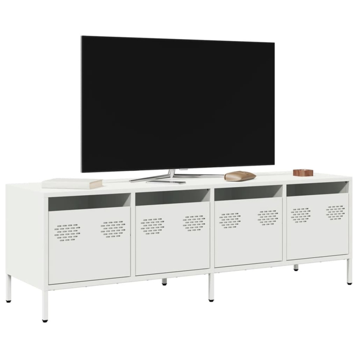 vidaXL Έπιπλο Τηλεόρασης Λευκό 135x39x43,5 εκ. Ατσάλι Ψυχρής Έλασης