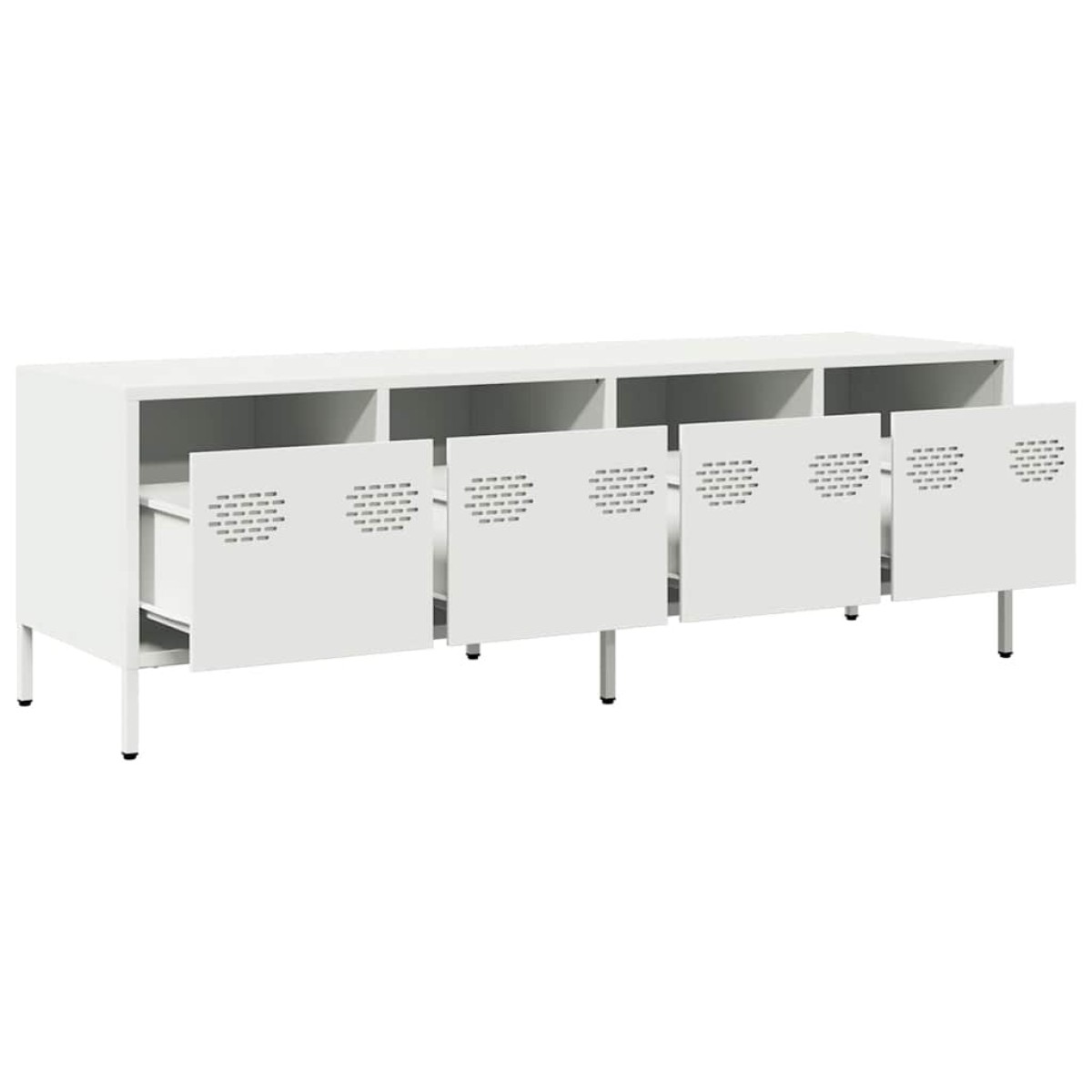 vidaXL Έπιπλο Τηλεόρασης Λευκό 135x39x43,5 εκ. Ατσάλι Ψυχρής Έλασης