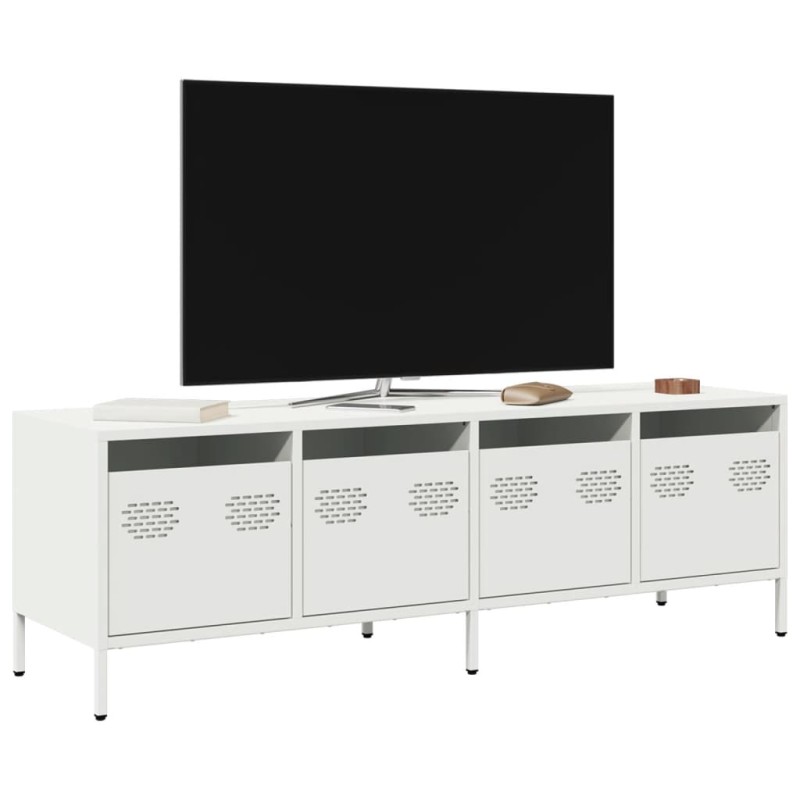 vidaXL Έπιπλο Τηλεόρασης Λευκό 135x39x43,5 εκ. Ατσάλι Ψυχρής Έλασης