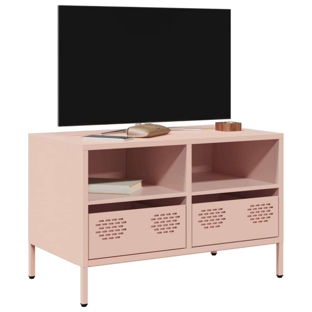 vidaXL Έπιπλο Τηλεόρασης Ροζ 68 x 39 x 43,5 εκ. Χάλυβας Ψυχρής Έλασης