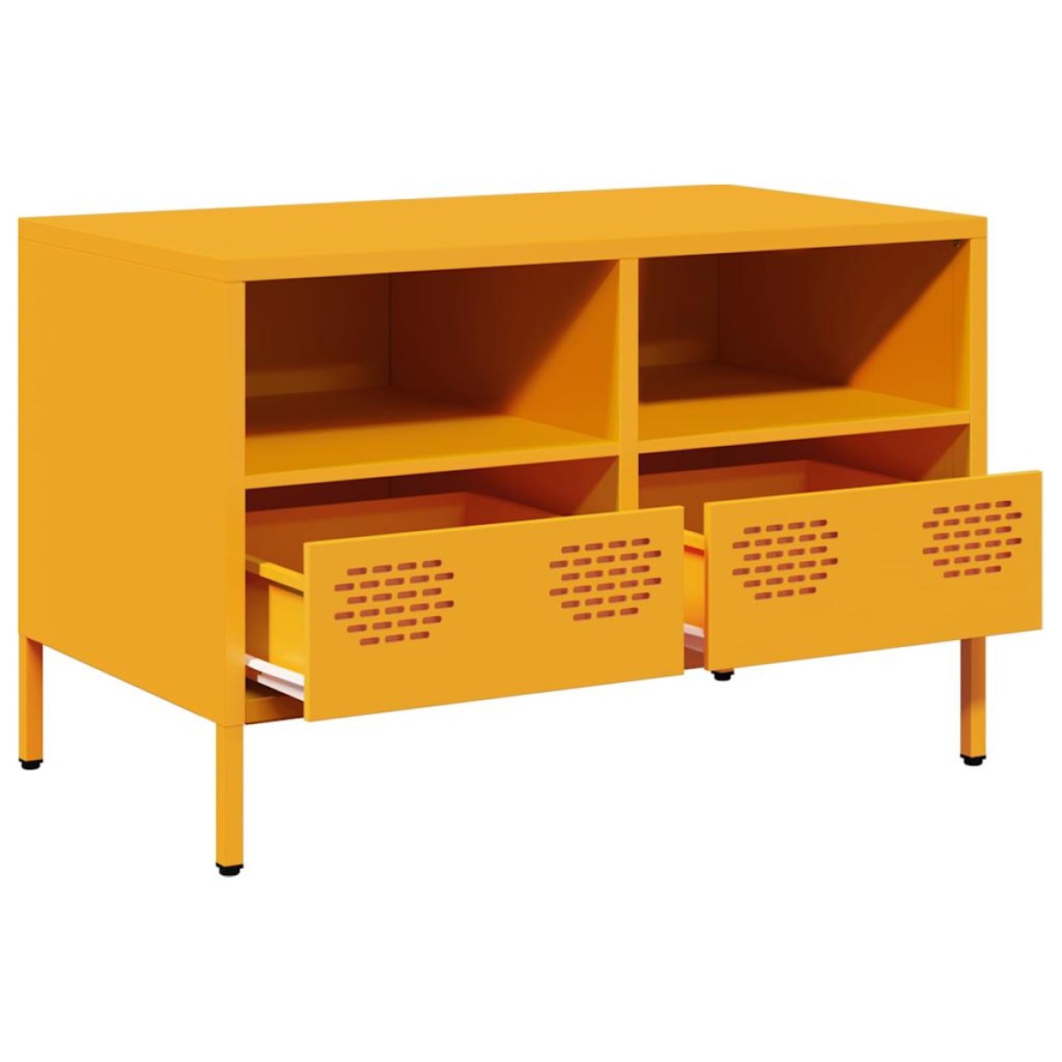 vidaXL Έπιπλο Τηλεόρασης Μουσταρδί 68x39x43,5 εκ. Ατσάλι Ψυχρής Έλασης