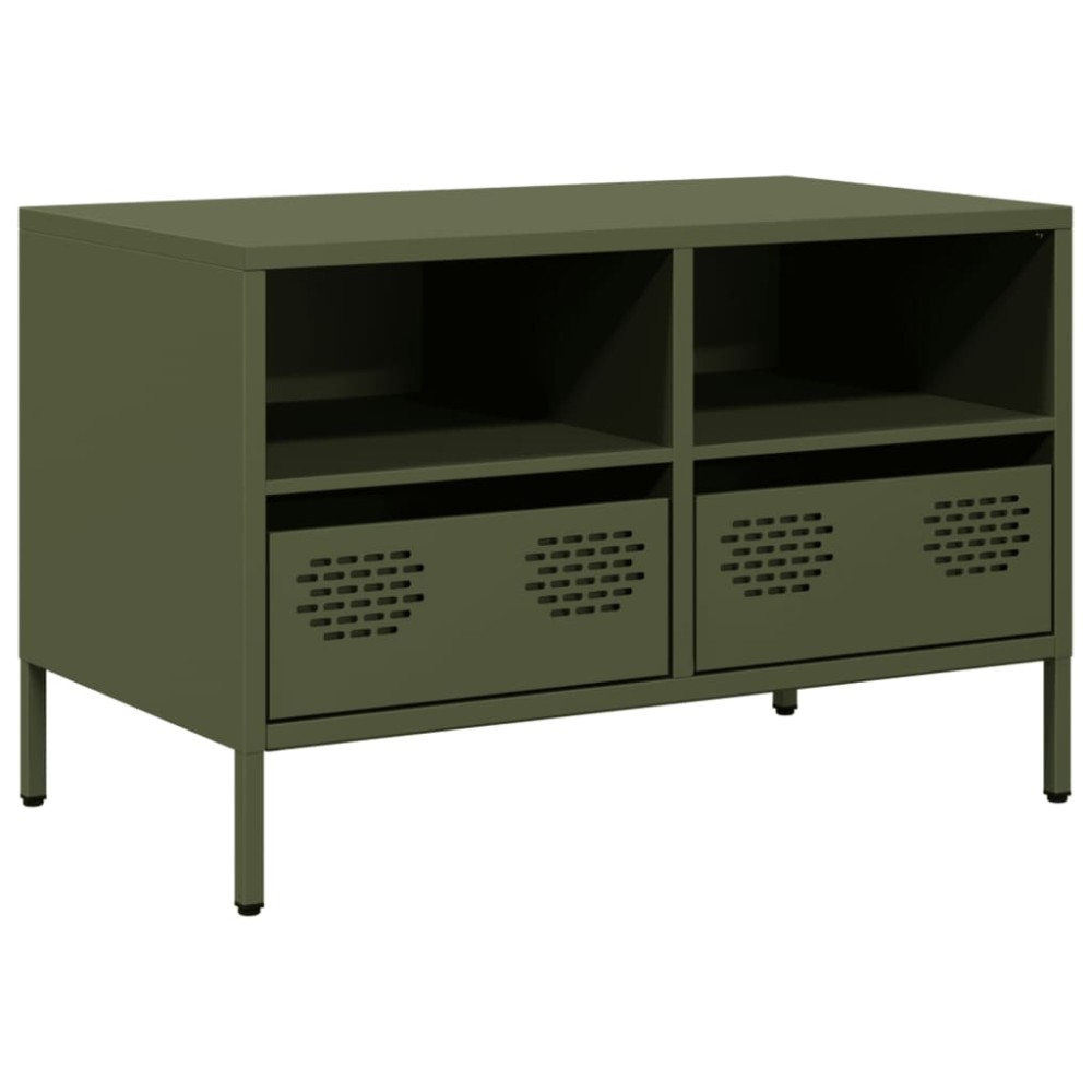 vidaXL Έπιπλο Τηλεόρασης Λαδί 68 x 39 x 43,5 εκ. Χάλυβας Ψυχρής Έλασης