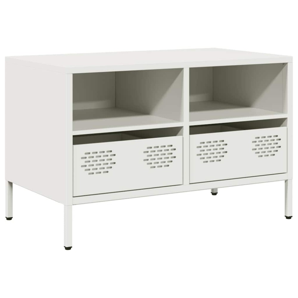 vidaXL Έπιπλο Τηλεόρασης Λευκό 68x39x43,5 εκ. Ατσάλι Ψυχρής Έλασης
