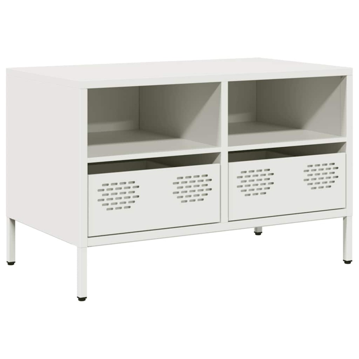 vidaXL Έπιπλο Τηλεόρασης Λευκό 68x39x43,5 εκ. Ατσάλι Ψυχρής Έλασης