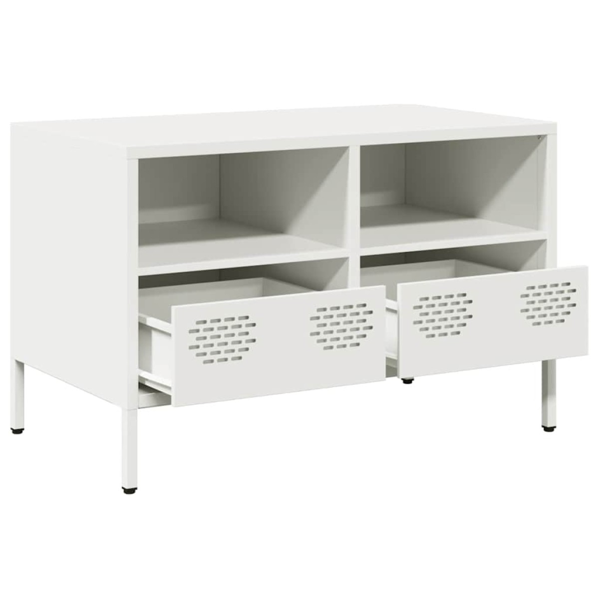 vidaXL Έπιπλο Τηλεόρασης Λευκό 68x39x43,5 εκ. Ατσάλι Ψυχρής Έλασης