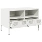 vidaXL Έπιπλο Τηλεόρασης Λευκό 68x39x43,5 εκ. Ατσάλι Ψυχρής Έλασης
