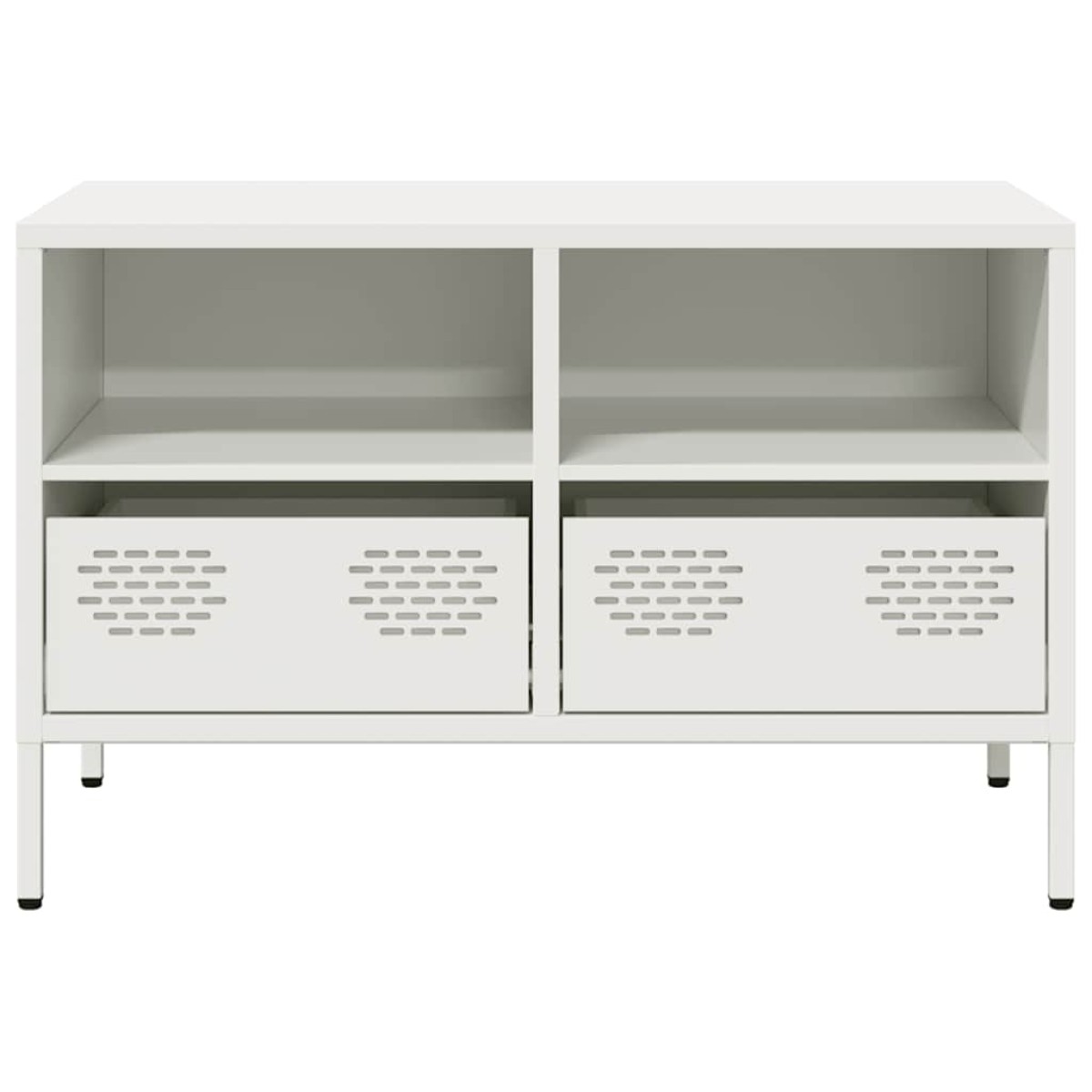 vidaXL Έπιπλο Τηλεόρασης Λευκό 68x39x43,5 εκ. Ατσάλι Ψυχρής Έλασης