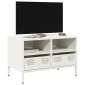 vidaXL Έπιπλο Τηλεόρασης Λευκό 68x39x43,5 εκ. Ατσάλι Ψυχρής Έλασης