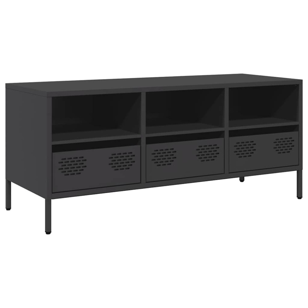 vidaXL Έπιπλο Τηλεόρασης Μαύρο 101,5x39x43,5 εκ. Ατσάλι Ψυχρής Έλασης