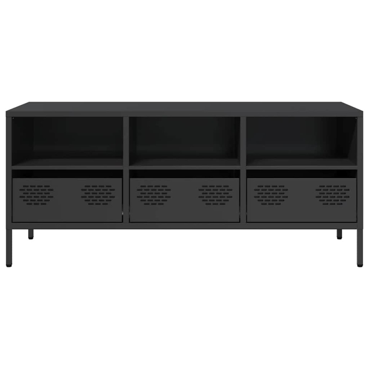 vidaXL Έπιπλο Τηλεόρασης Μαύρο 101,5x39x43,5 εκ. Ατσάλι Ψυχρής Έλασης