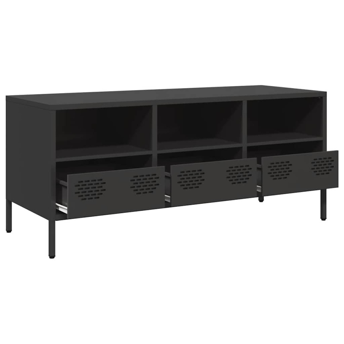 vidaXL Έπιπλο Τηλεόρασης Μαύρο 101,5x39x43,5 εκ. Ατσάλι Ψυχρής Έλασης