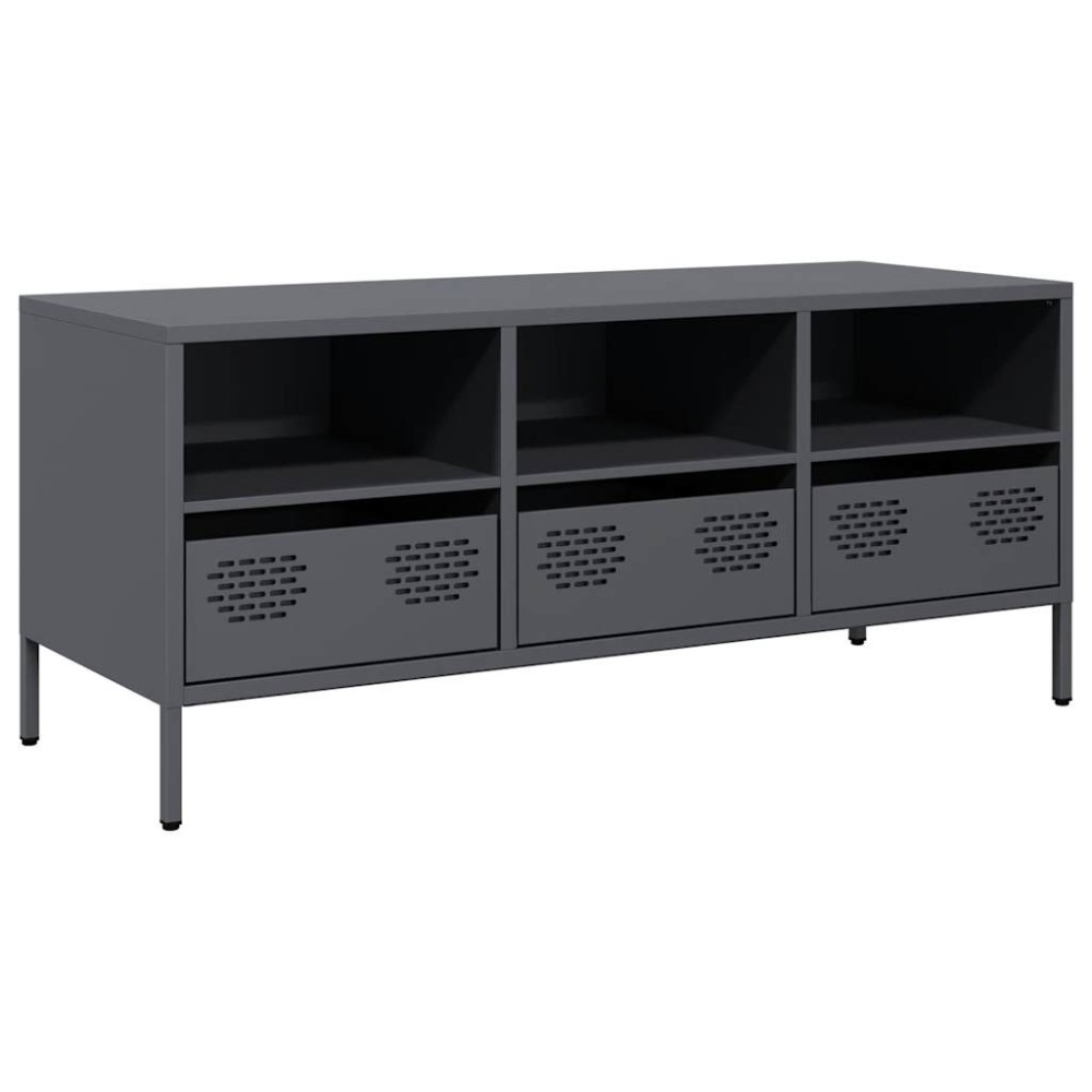 vidaXL Έπιπλο Τηλεόρασης Ανθρακί 101,5x39x43,5εκ. Ατσάλι Ψυχρής Έλασης