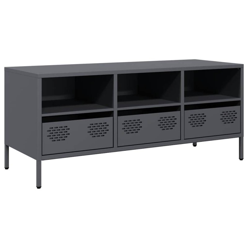 vidaXL Έπιπλο Τηλεόρασης Ανθρακί 101,5x39x43,5εκ. Ατσάλι Ψυχρής Έλασης