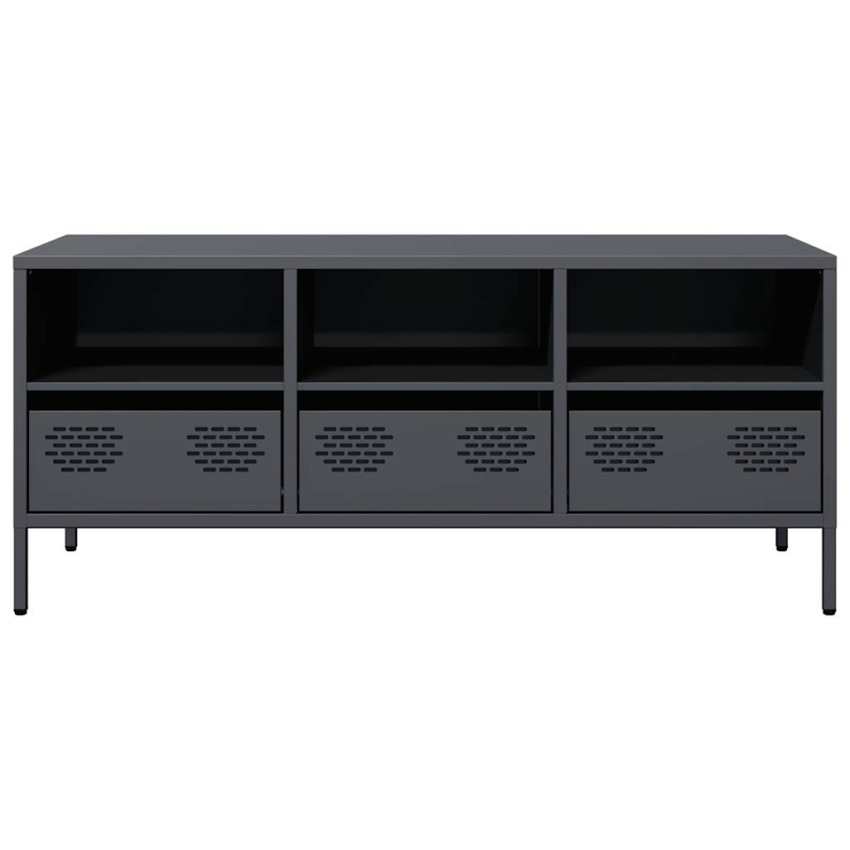 vidaXL Έπιπλο Τηλεόρασης Ανθρακί 101,5x39x43,5εκ. Ατσάλι Ψυχρής Έλασης