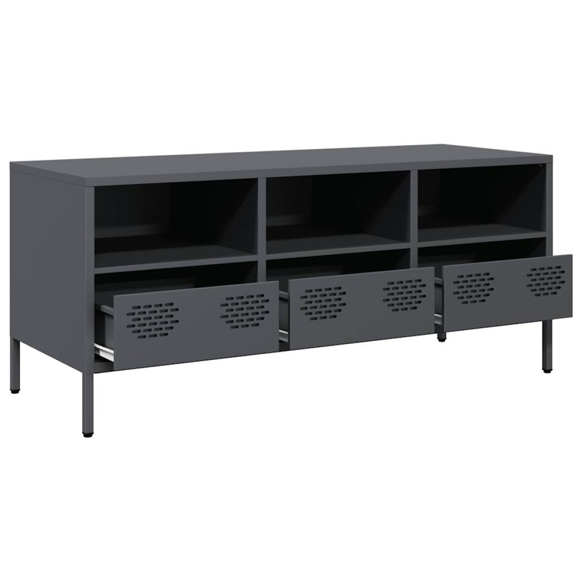 vidaXL Έπιπλο Τηλεόρασης Ανθρακί 101,5x39x43,5εκ. Ατσάλι Ψυχρής Έλασης