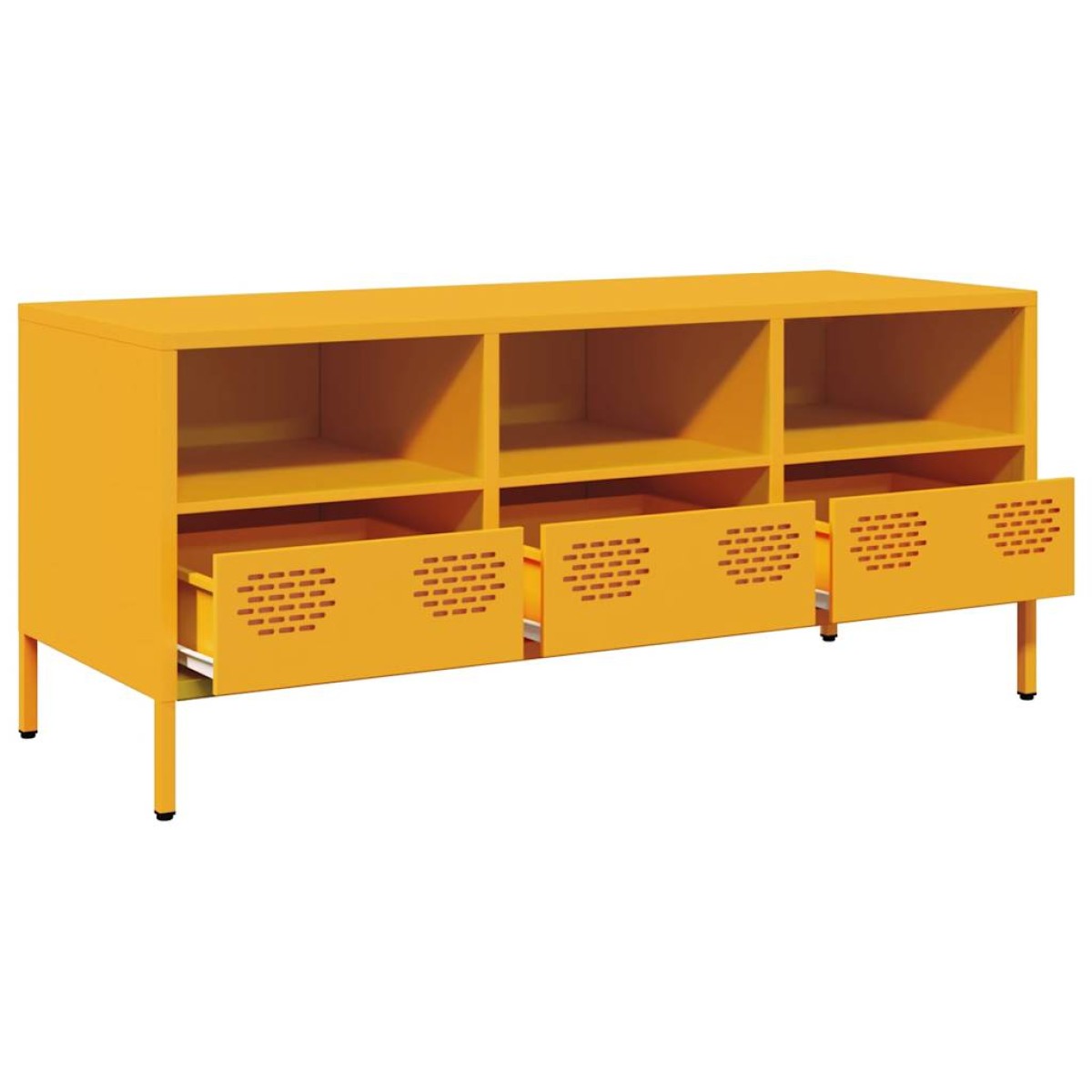 vidaXL Έπιπλο Τηλεόρασης Μουσταρδί 101,5x39x43,5 Ατσάλι Ψυχρής Έλασης