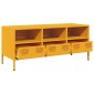 vidaXL Έπιπλο Τηλεόρασης Μουσταρδί 101,5x39x43,5 Ατσάλι Ψυχρής Έλασης