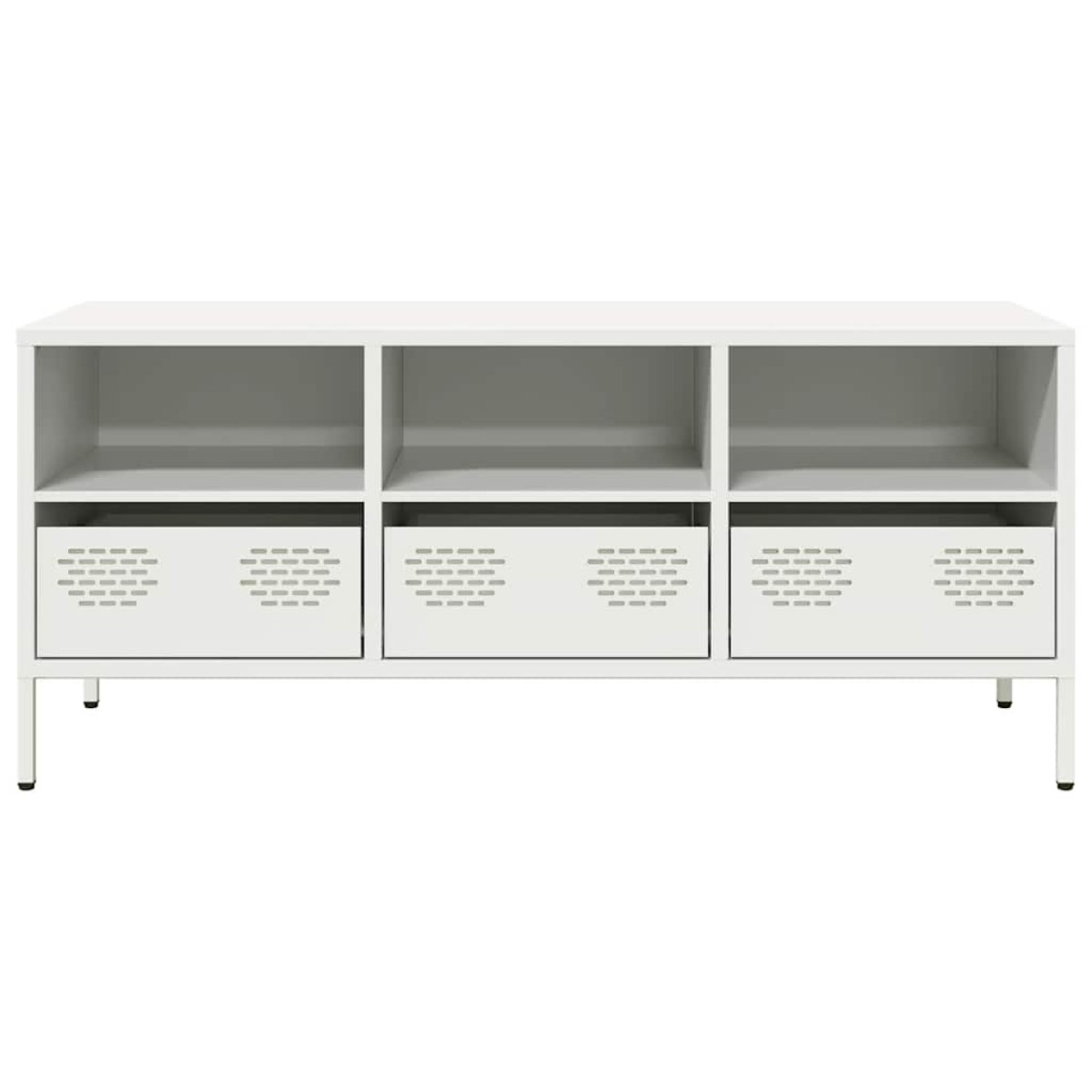 vidaXL Έπιπλο Τηλεόρασης Λευκό 101,5x39x43,5 εκ. Ατσάλι Ψυχρής Έλασης
