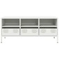 vidaXL Έπιπλο Τηλεόρασης Λευκό 101,5x39x43,5 εκ. Ατσάλι Ψυχρής Έλασης