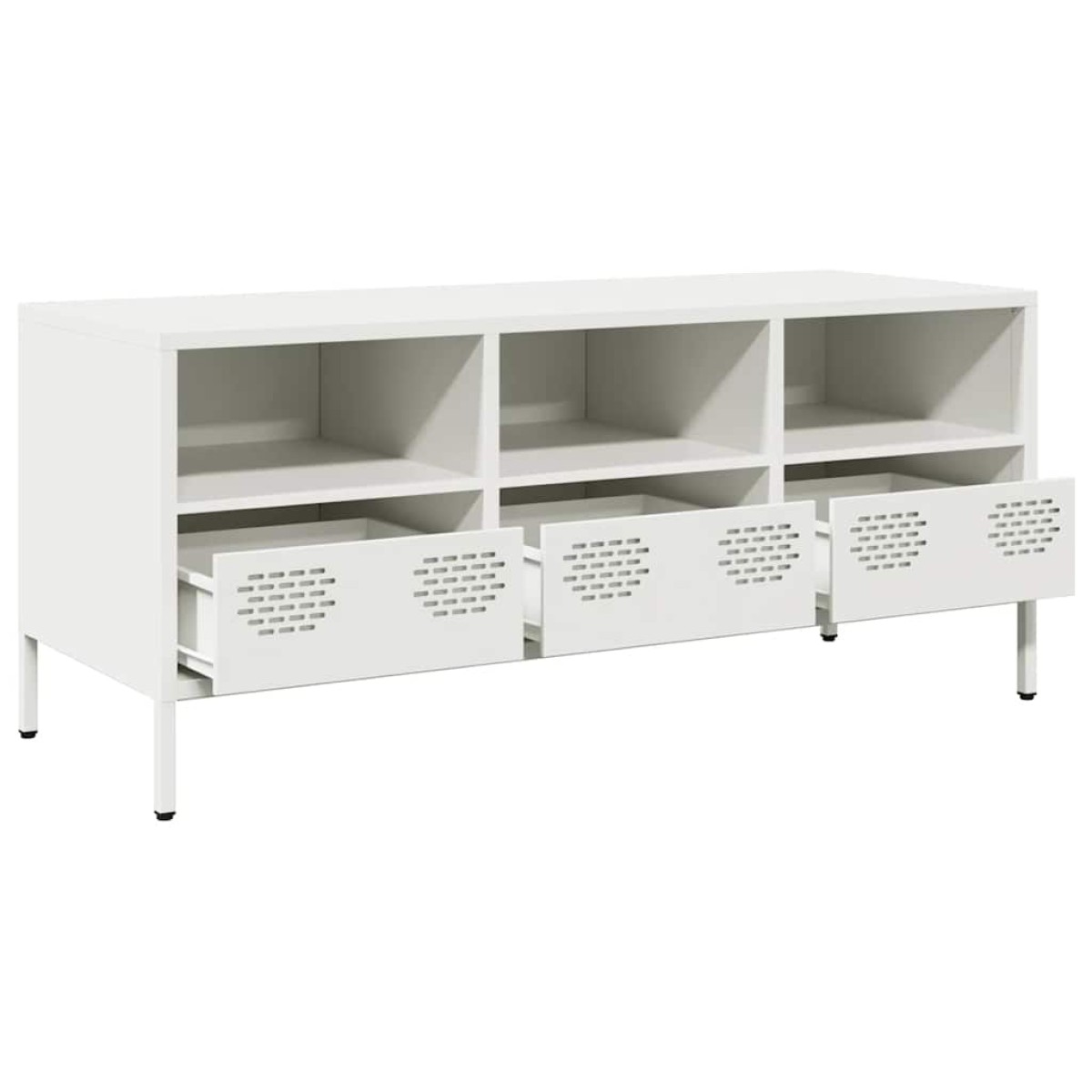 vidaXL Έπιπλο Τηλεόρασης Λευκό 101,5x39x43,5 εκ. Ατσάλι Ψυχρής Έλασης