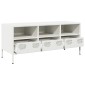 vidaXL Έπιπλο Τηλεόρασης Λευκό 101,5x39x43,5 εκ. Ατσάλι Ψυχρής Έλασης