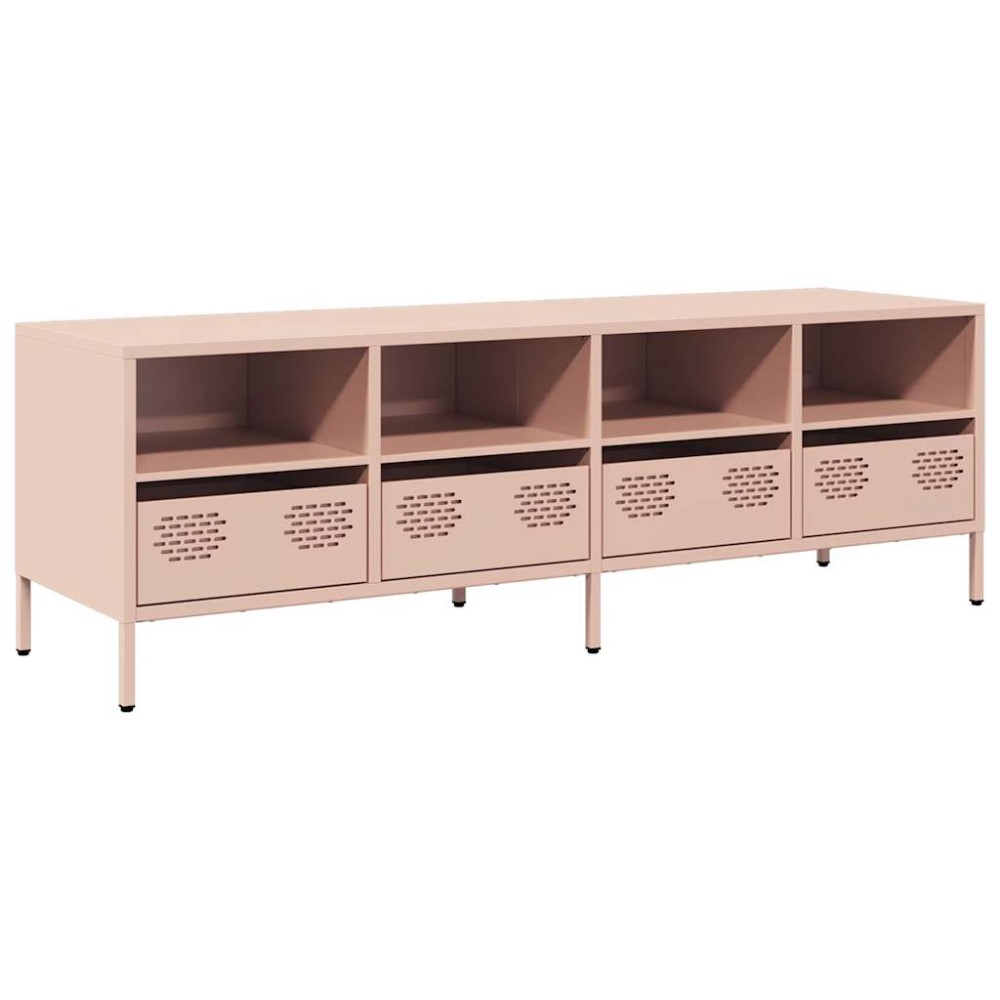 vidaXL Έπιπλο Τηλεόρασης Ροζ 135x39x43,5 εκ. Ατσάλι Ψυχρής Έλασης
