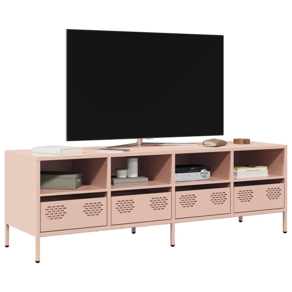 vidaXL Έπιπλο Τηλεόρασης Ροζ 135x39x43,5 εκ. Ατσάλι Ψυχρής Έλασης