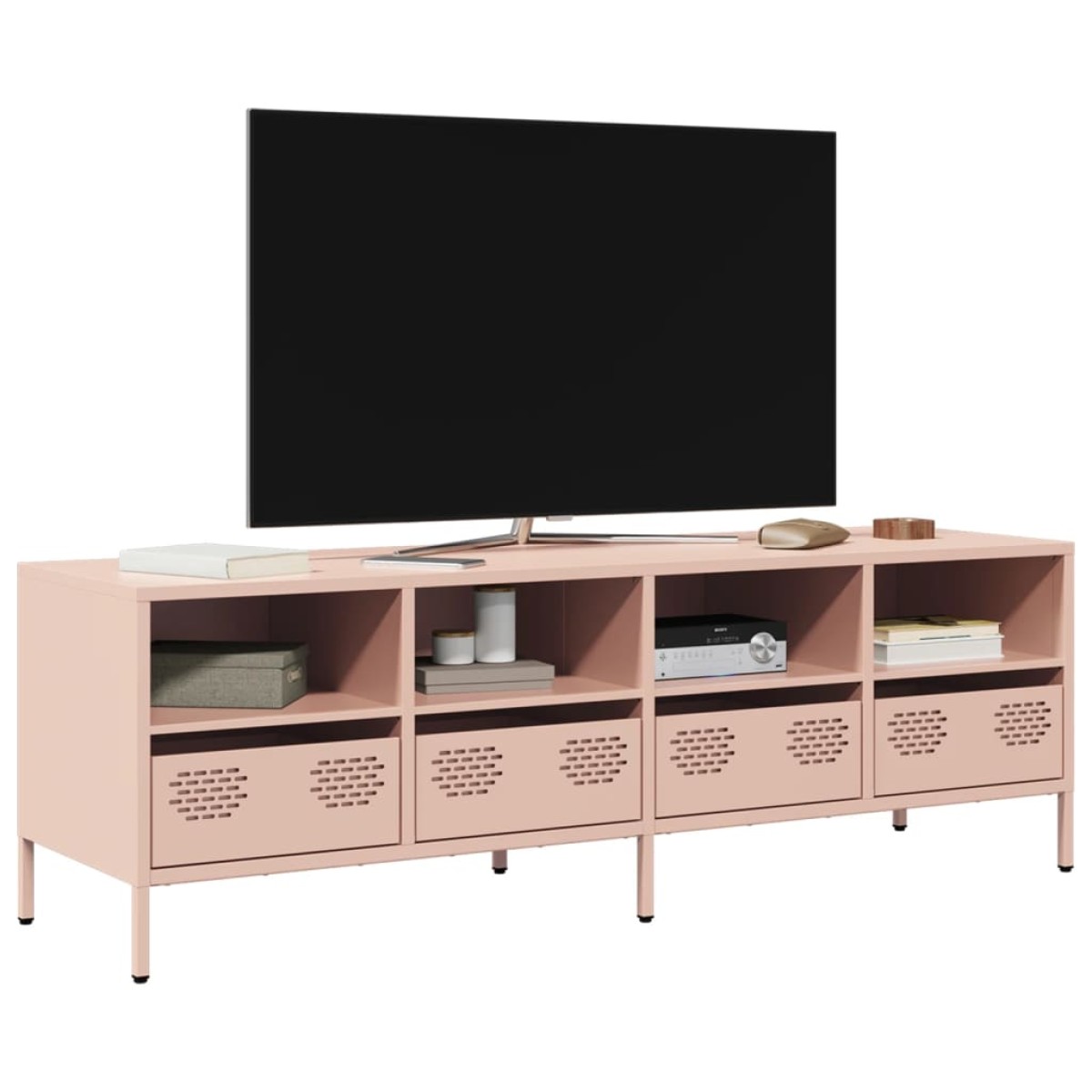 vidaXL Έπιπλο Τηλεόρασης Ροζ 135x39x43,5 εκ. Ατσάλι Ψυχρής Έλασης