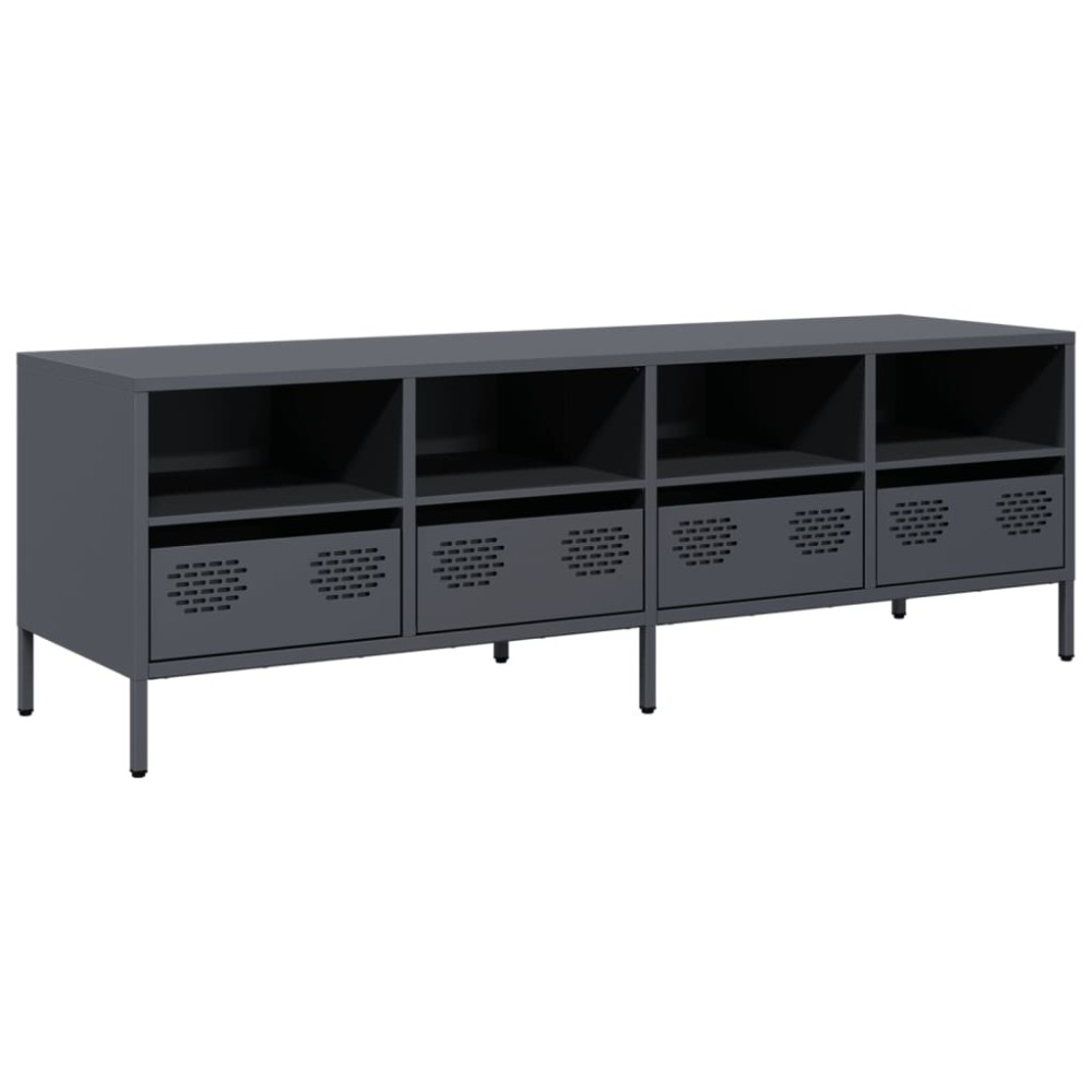 vidaXL Έπιπλο Τηλεόρασης Ανθρακί 135x39x43,5 εκ. Ατσάλι Ψυχρής Έλασης
