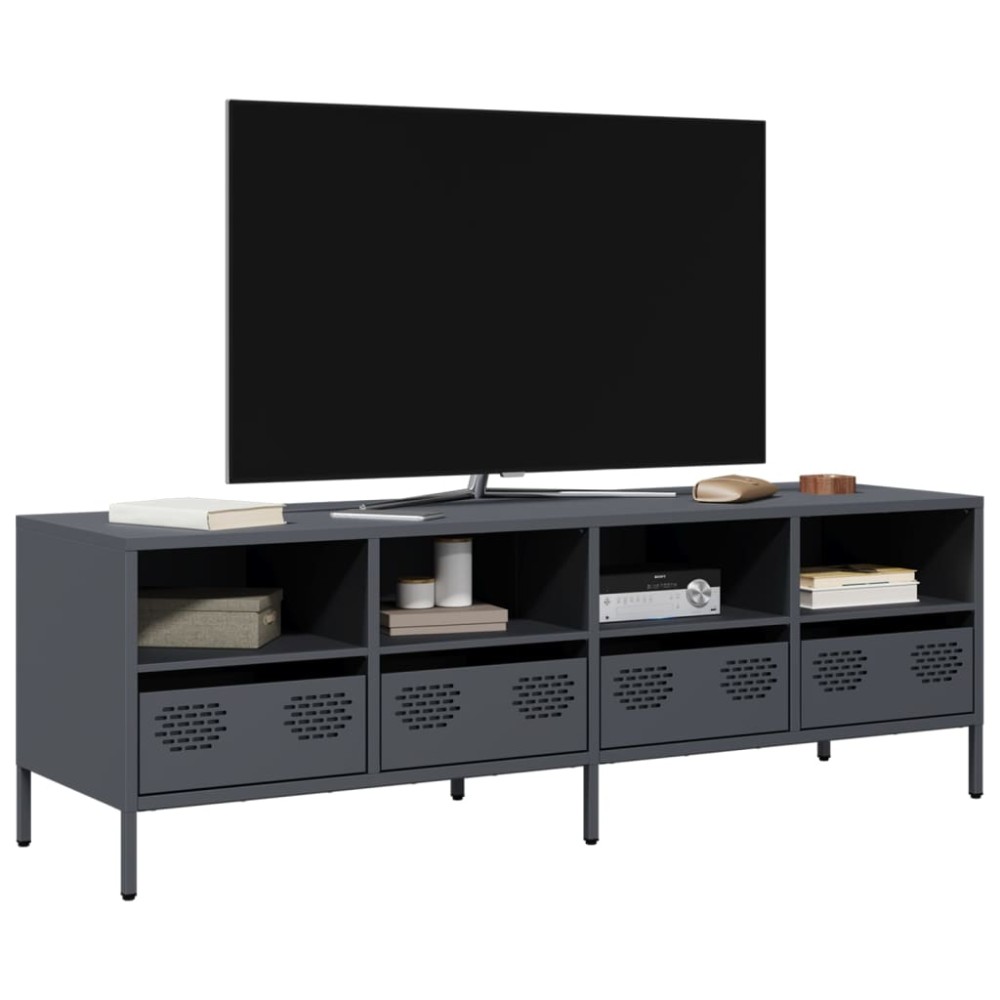 vidaXL Έπιπλο Τηλεόρασης Ανθρακί 135x39x43,5 εκ. Ατσάλι Ψυχρής Έλασης