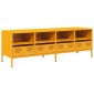 vidaXL Έπιπλο Τηλεόρασης Μουσταρδί 135x39x43,5 εκ Ατσάλι Ψυχρής Έλασης