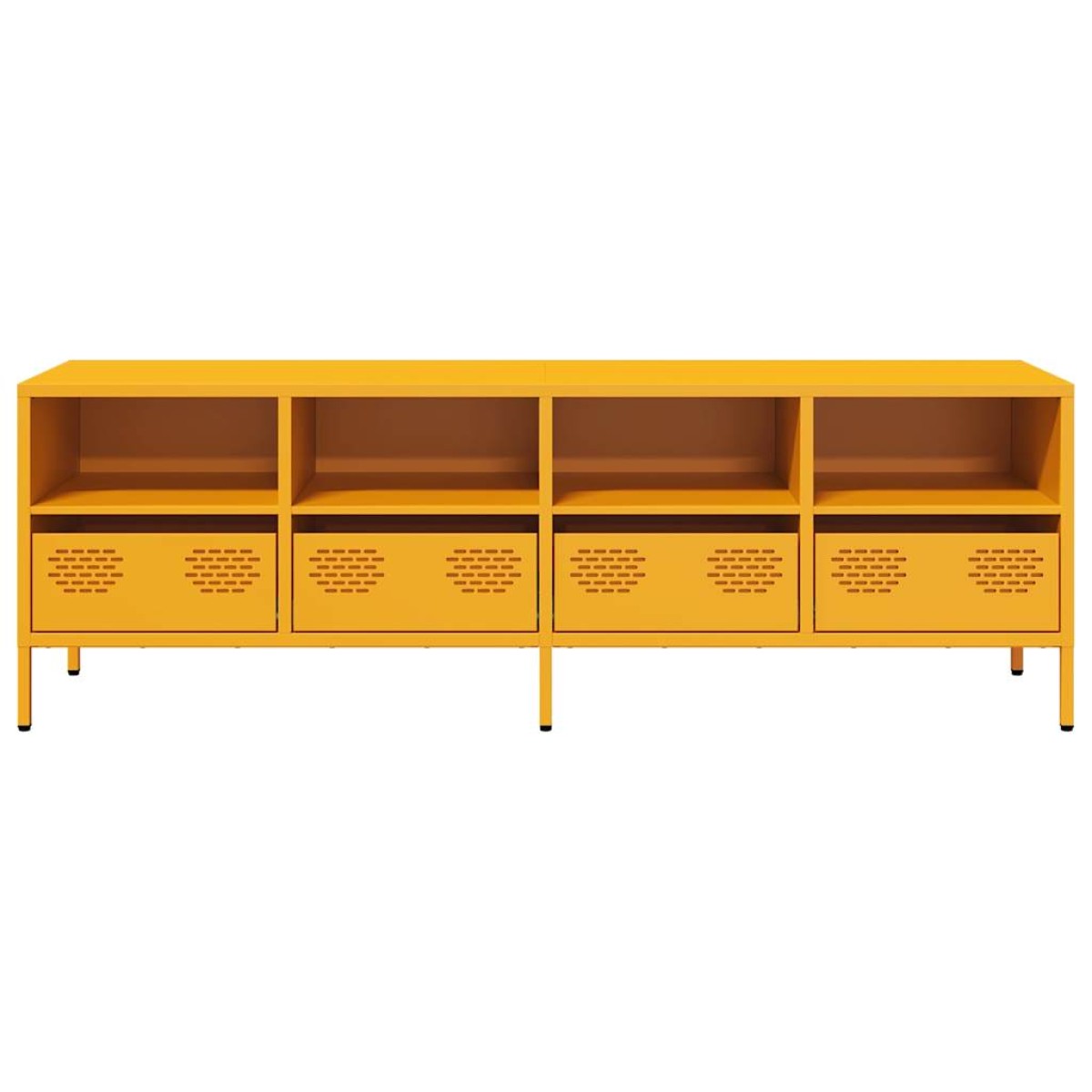 vidaXL Έπιπλο Τηλεόρασης Μουσταρδί 135x39x43,5 εκ Ατσάλι Ψυχρής Έλασης