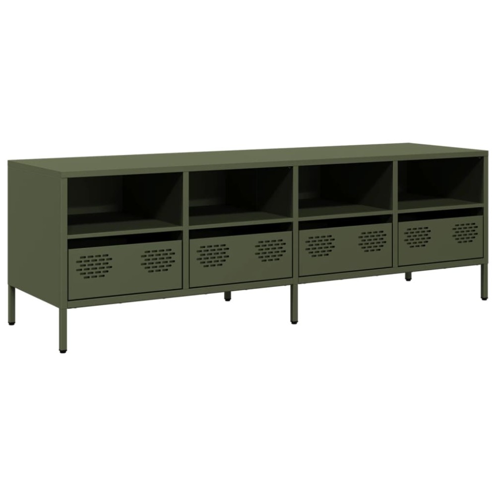 vidaXL Έπιπλο Τηλεόρασης Λαδί 135x39x43,5 εκ. Ατσάλι Ψυχρής Έλασης