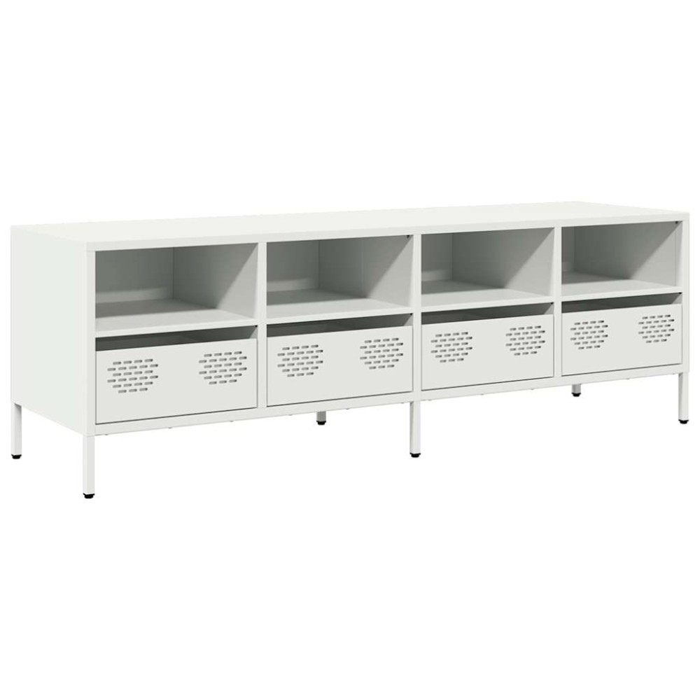 vidaXL Έπιπλο Τηλεόρασης Λευκό 135x39x43,5 εκ. Ατσάλι Ψυχρής Έλασης