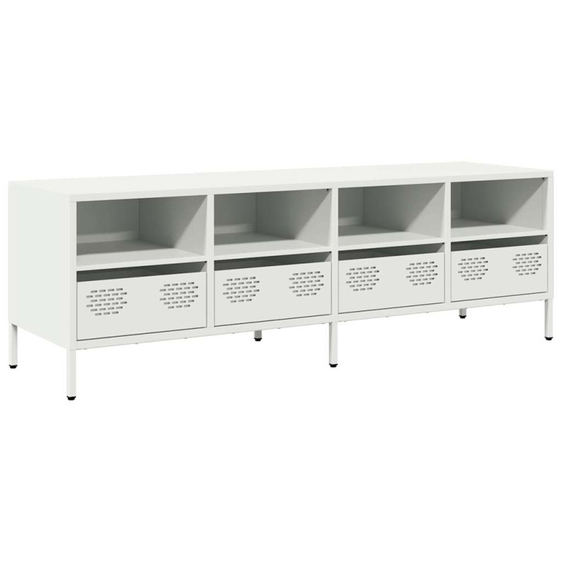 vidaXL Έπιπλο Τηλεόρασης Λευκό 135x39x43,5 εκ. Ατσάλι Ψυχρής Έλασης