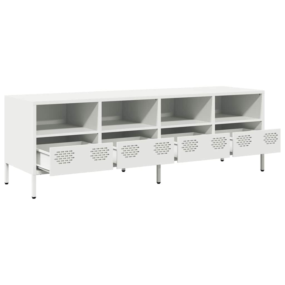 vidaXL Έπιπλο Τηλεόρασης Λευκό 135x39x43,5 εκ. Ατσάλι Ψυχρής Έλασης