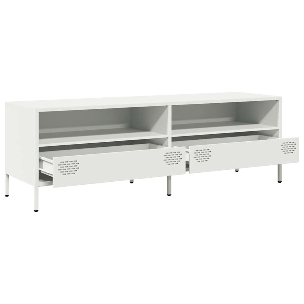 vidaXL Έπιπλο Τηλεόρασης Λευκό 135x39x43,5 εκ. Ατσάλι Ψυχρής Έλασης