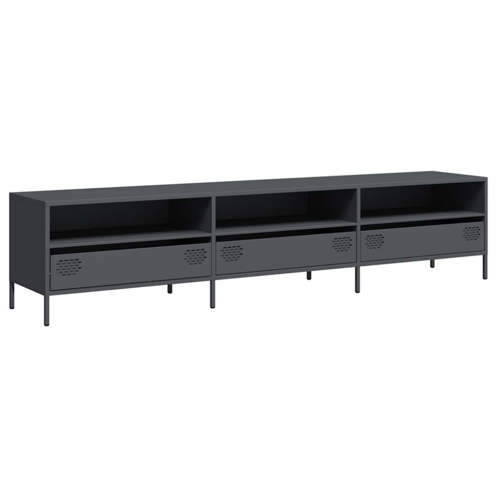 vidaXL Έπιπλο Τηλεόρασης Ανθρακί 202x39x43,5 εκ. Ατσάλι Ψυχρής Έλασης